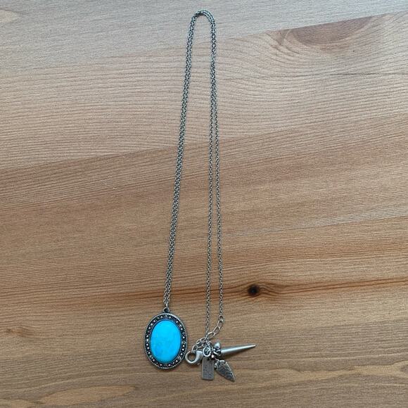 American Eagle Turquoise Silver Necklace - Picture 1 of 1
